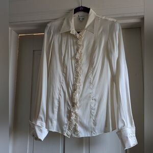 Armani Ivory Ruffle Blouse